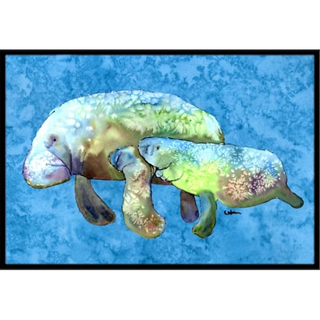 Carolines Treasures 18 x 27 in. Momma And Baby Manatee Indoor Or Outdoor Mat 8660MAT